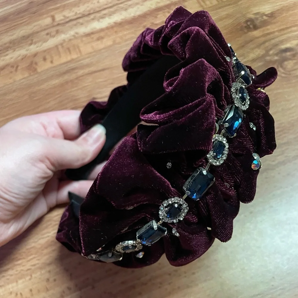 Green Ruffle Embellished Headband